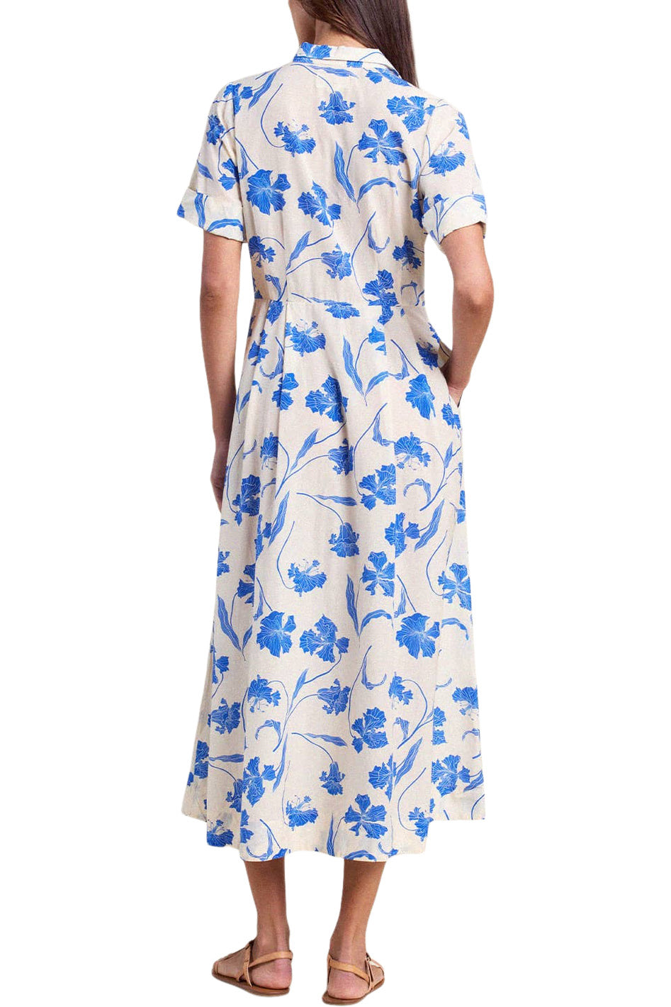 Trovata Birds of Paradis Aster Dress in Blue Iris