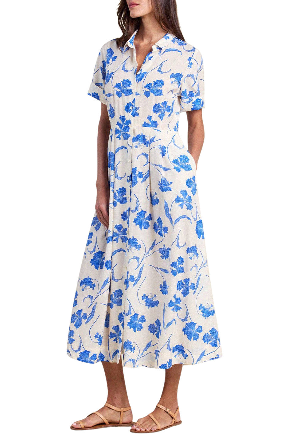 Trovata Birds of Paradis Aster Dress in Blue Iris