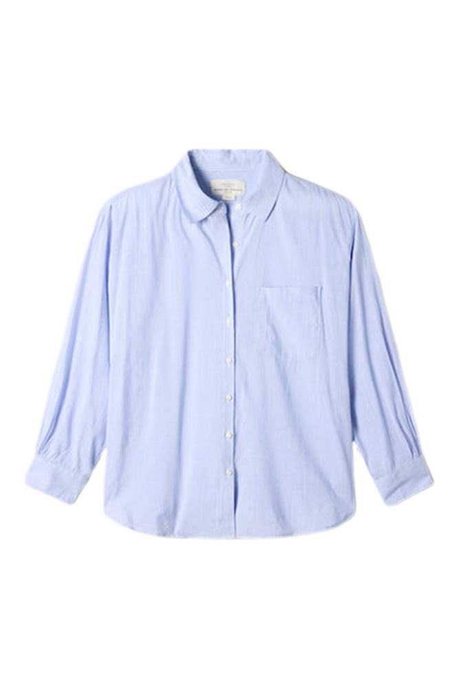 Trovata Birds of Paradis Blake Oversized Shirt in Cornflower Stripe