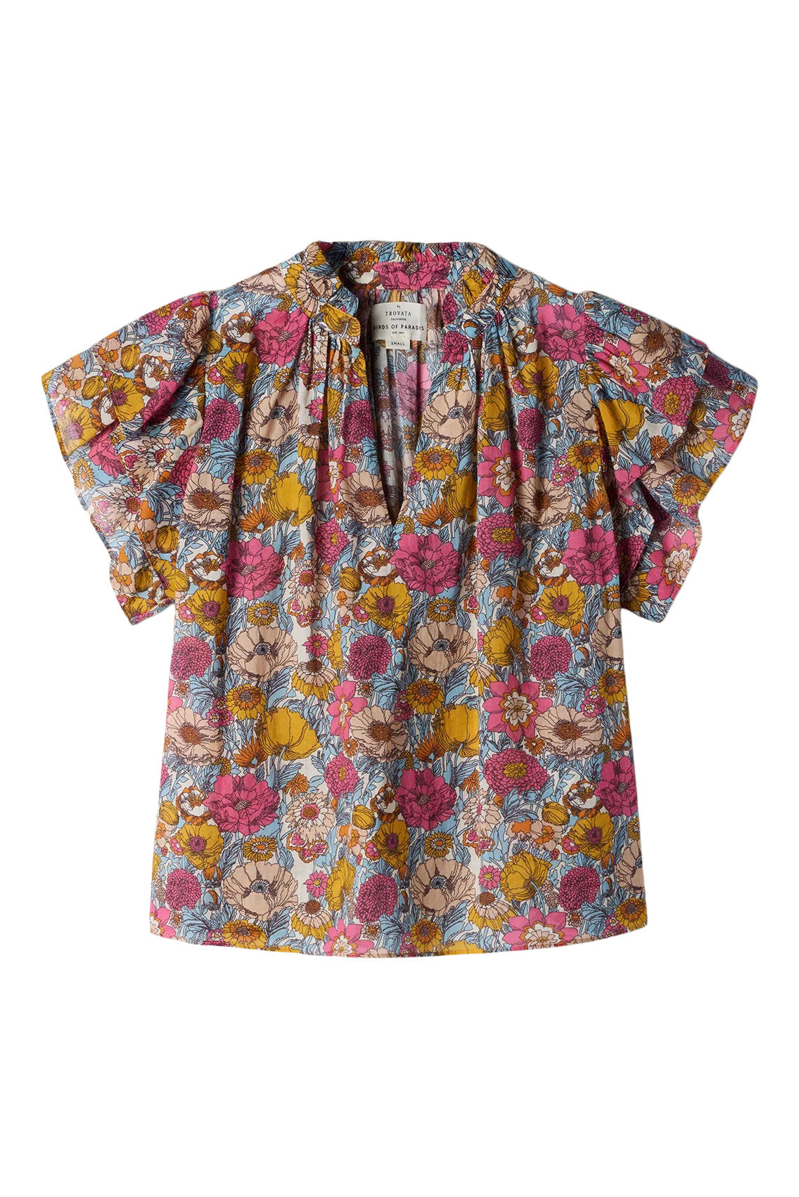 Trovata Birds of Paradis Clover Blouse in Dawn Fleurettes