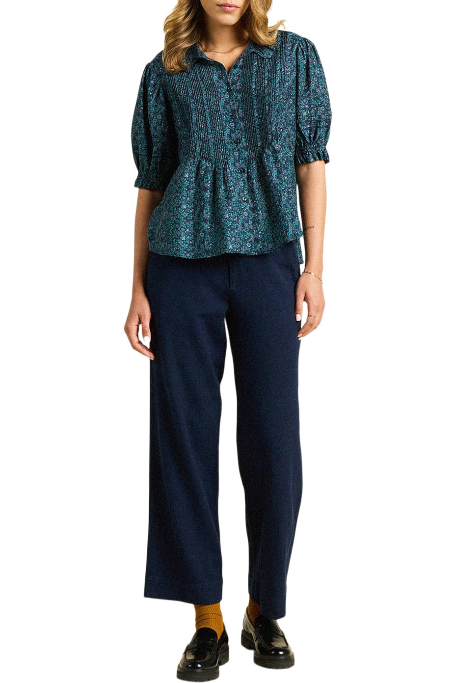 Trovata Birds of Paradis Jess Blouse in Blue Ridge Ditsy