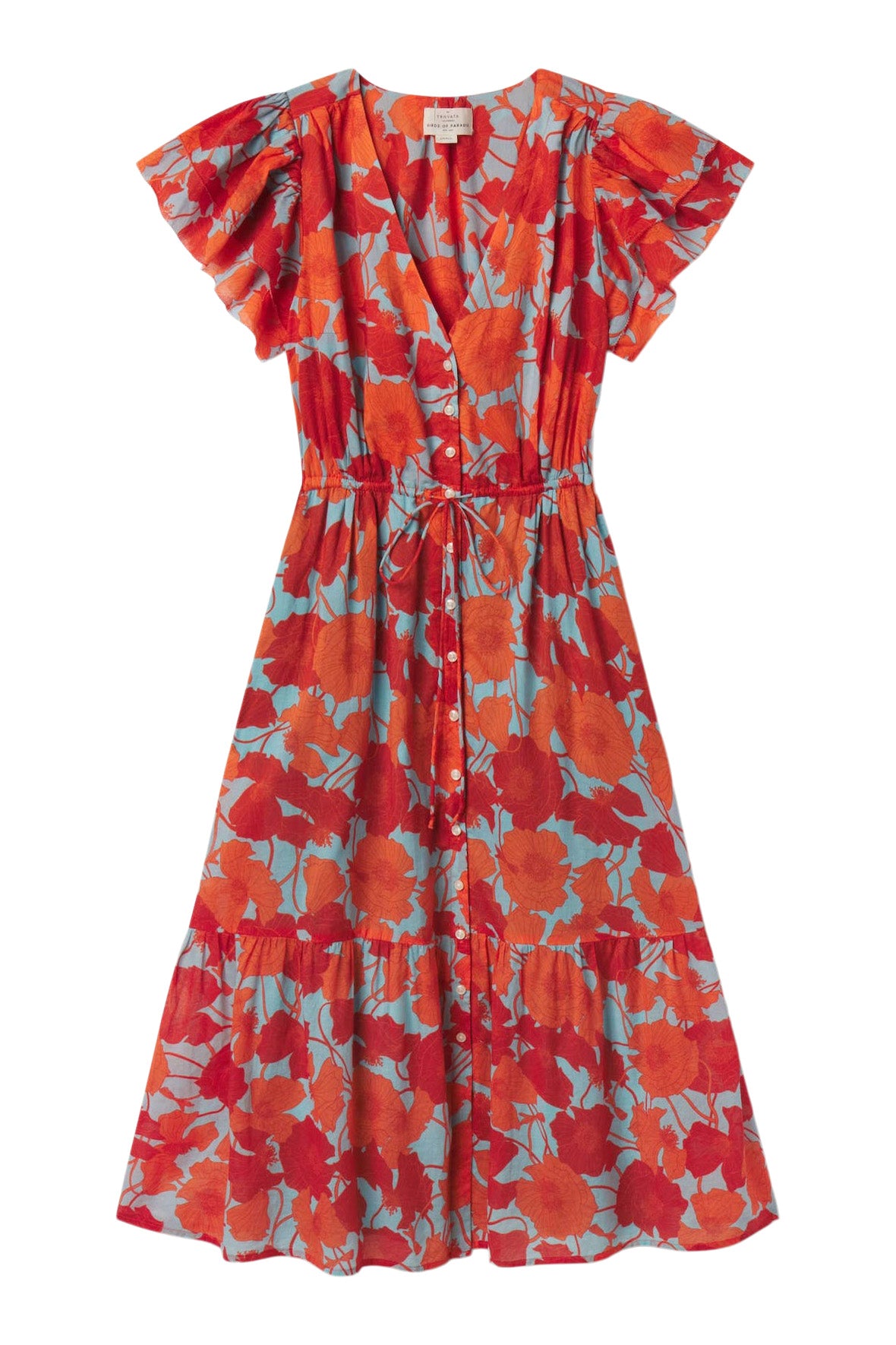 Trovata Birds of Paradis Kristine Dress in Shoreline Poppy