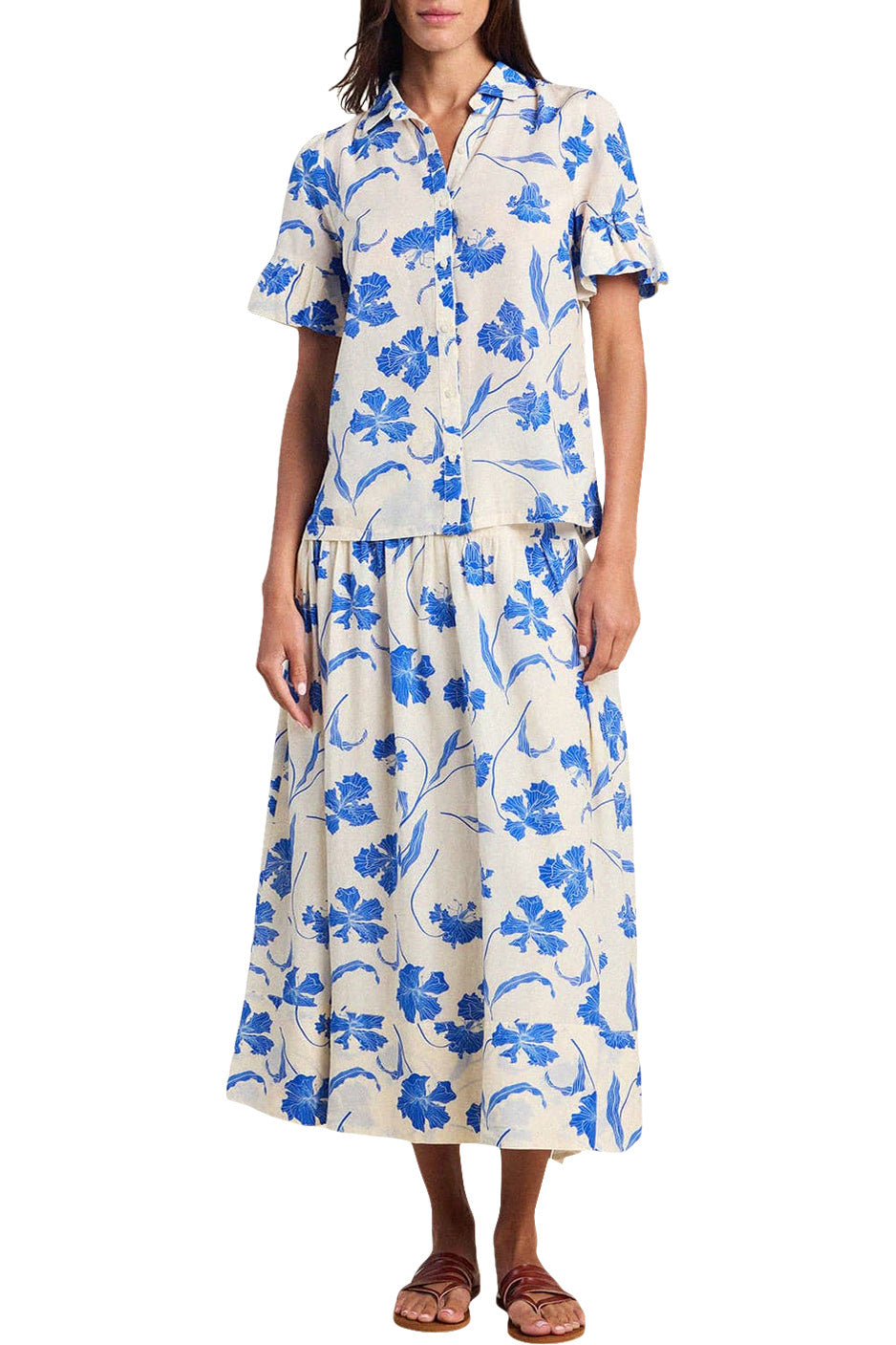 Trovata Birds of Paradis Lydia Skirt in Blue Iris