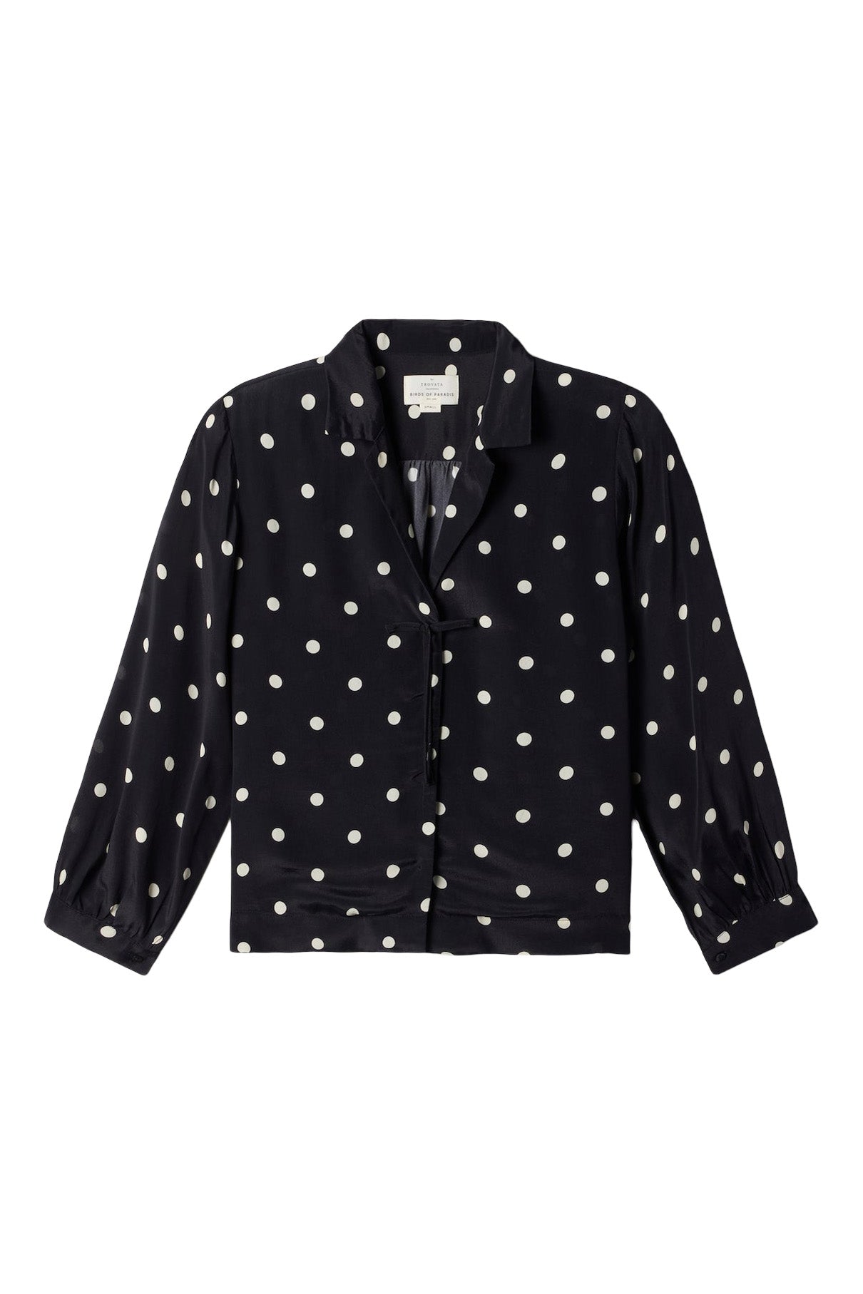 Trovata Birds of Paradis Yvonne Blouse in Black Polka Dots