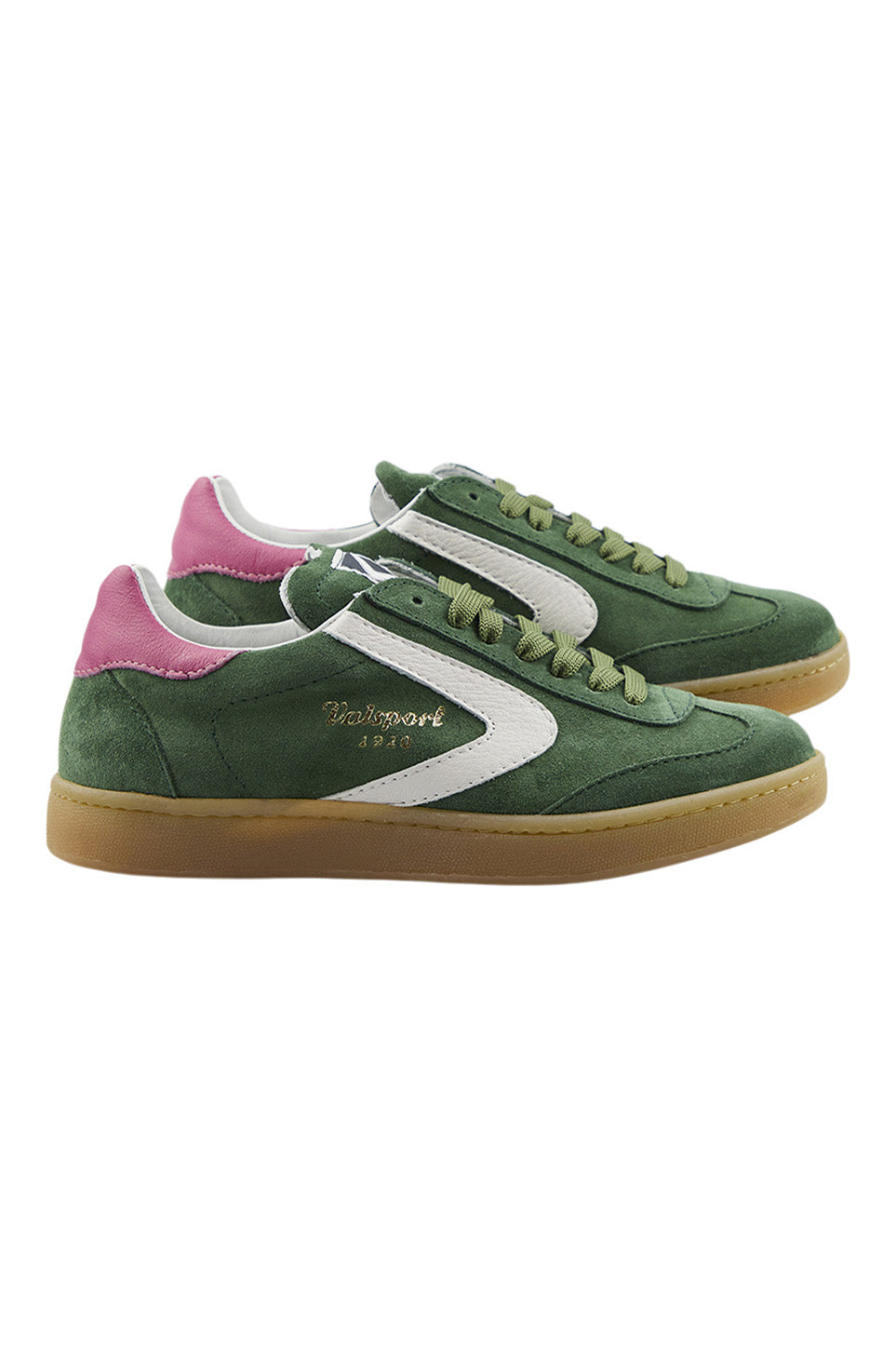 Valsport Olympia Suede Leather Sneaker in Green-Pink