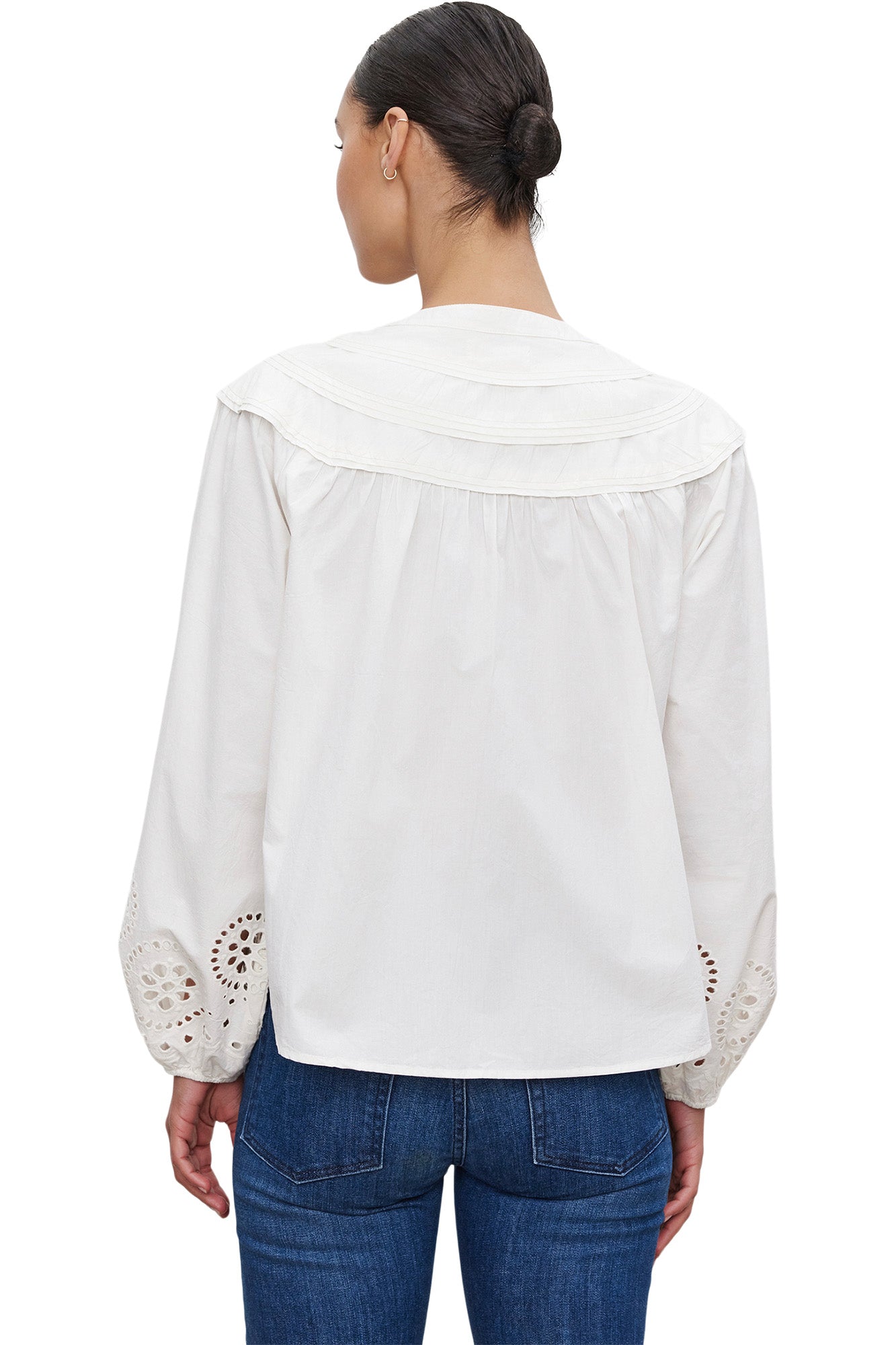 Velvet Carden Eyelet Blouse in Cream