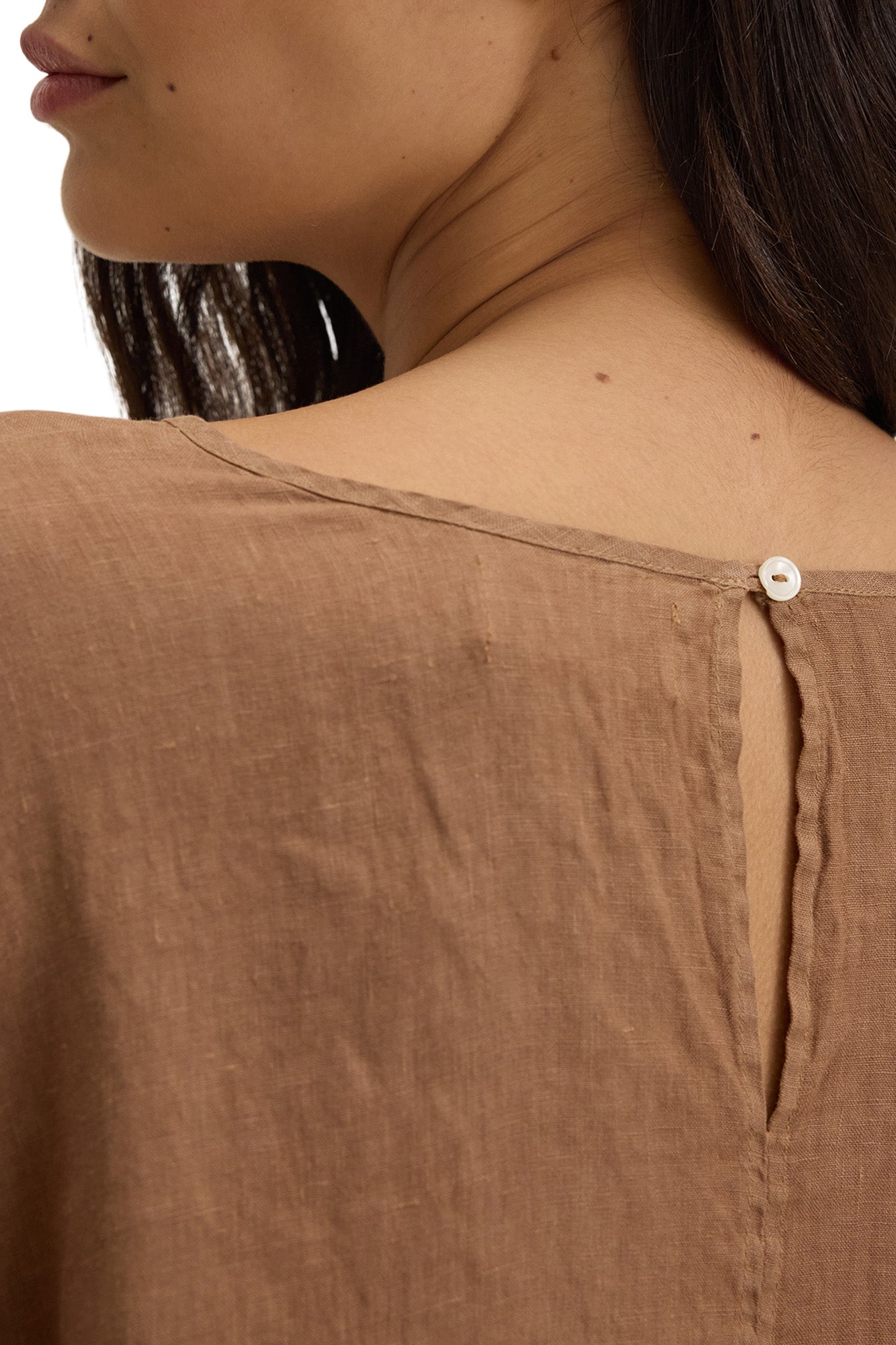 Velvet Cass Linen Top in Bark