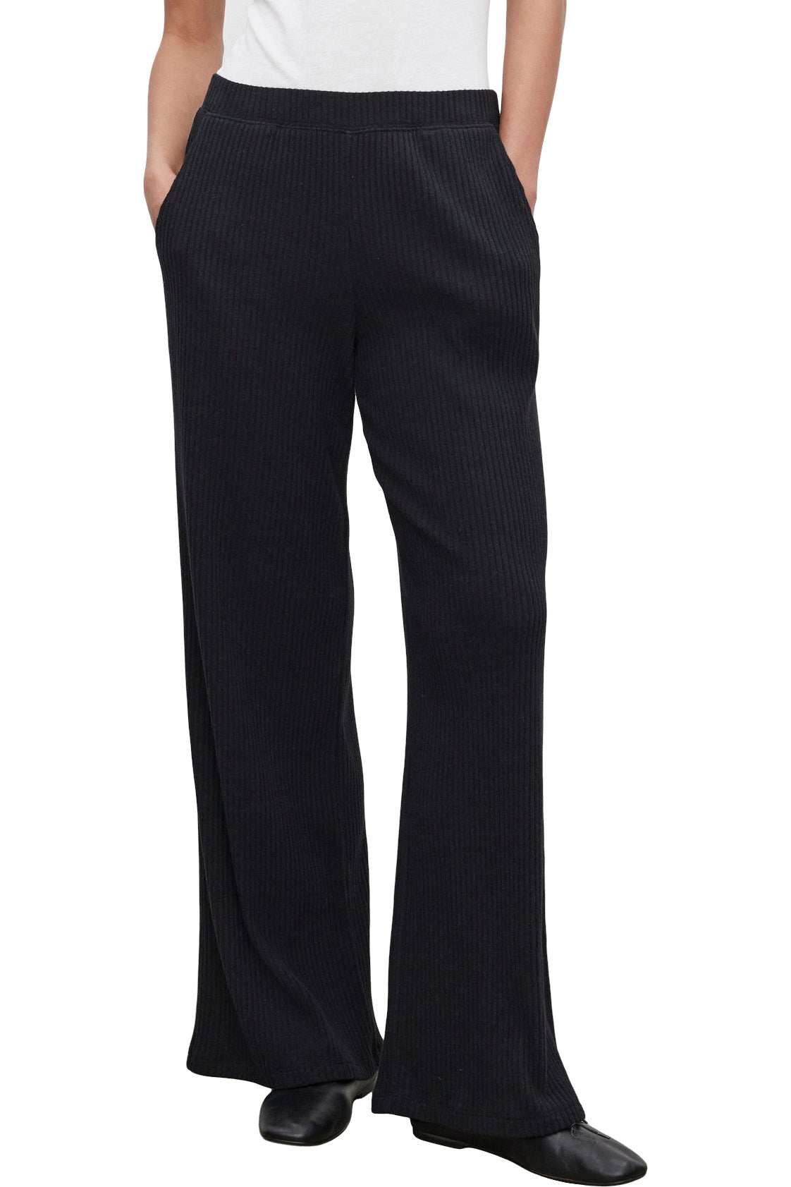 Velvet Colleen Ribbed Pants in Black