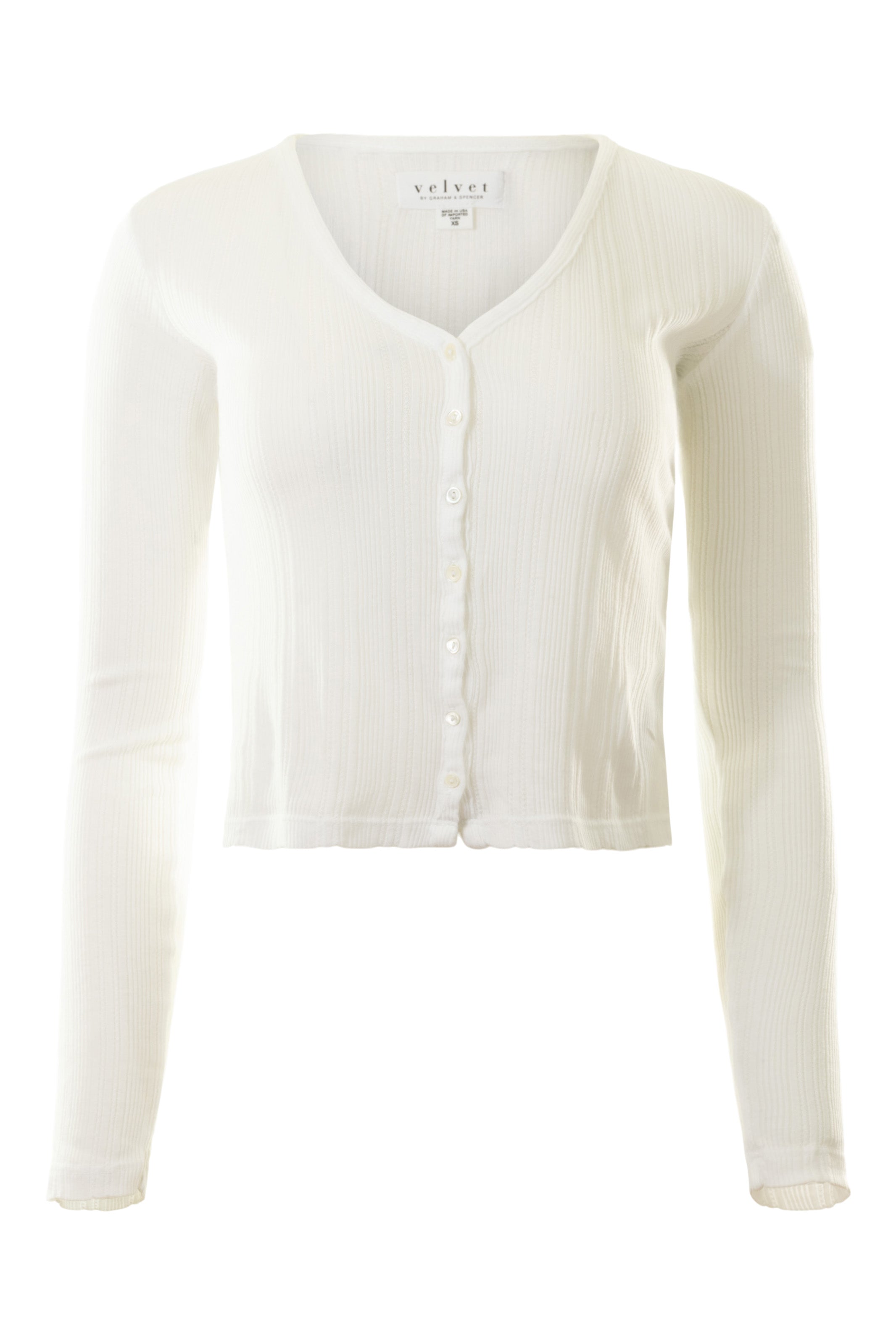 Velvet Drew Cardigan in White