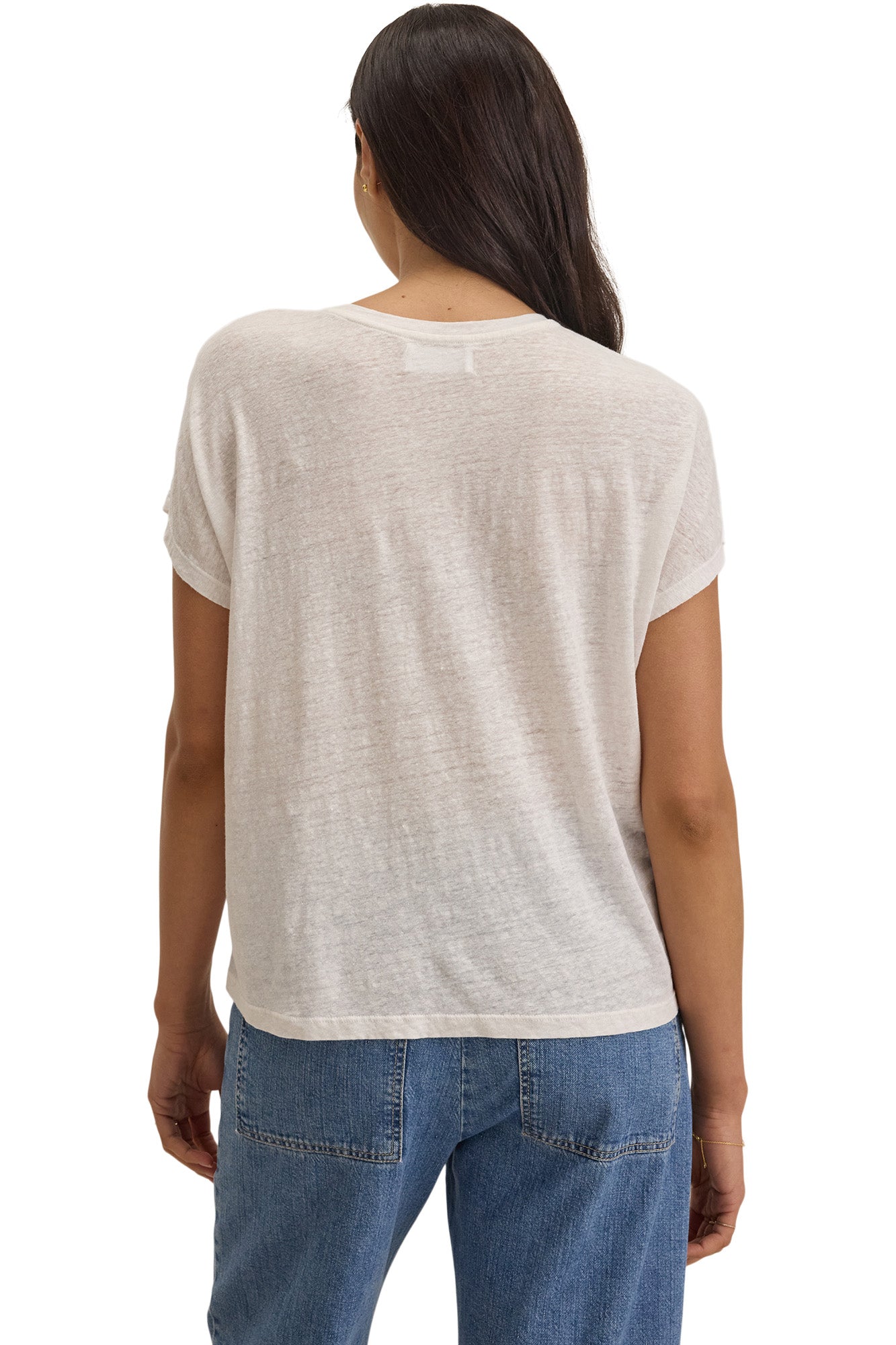 Velvet Jasmine Linen Knit Short Sleeve Crewneck Tee