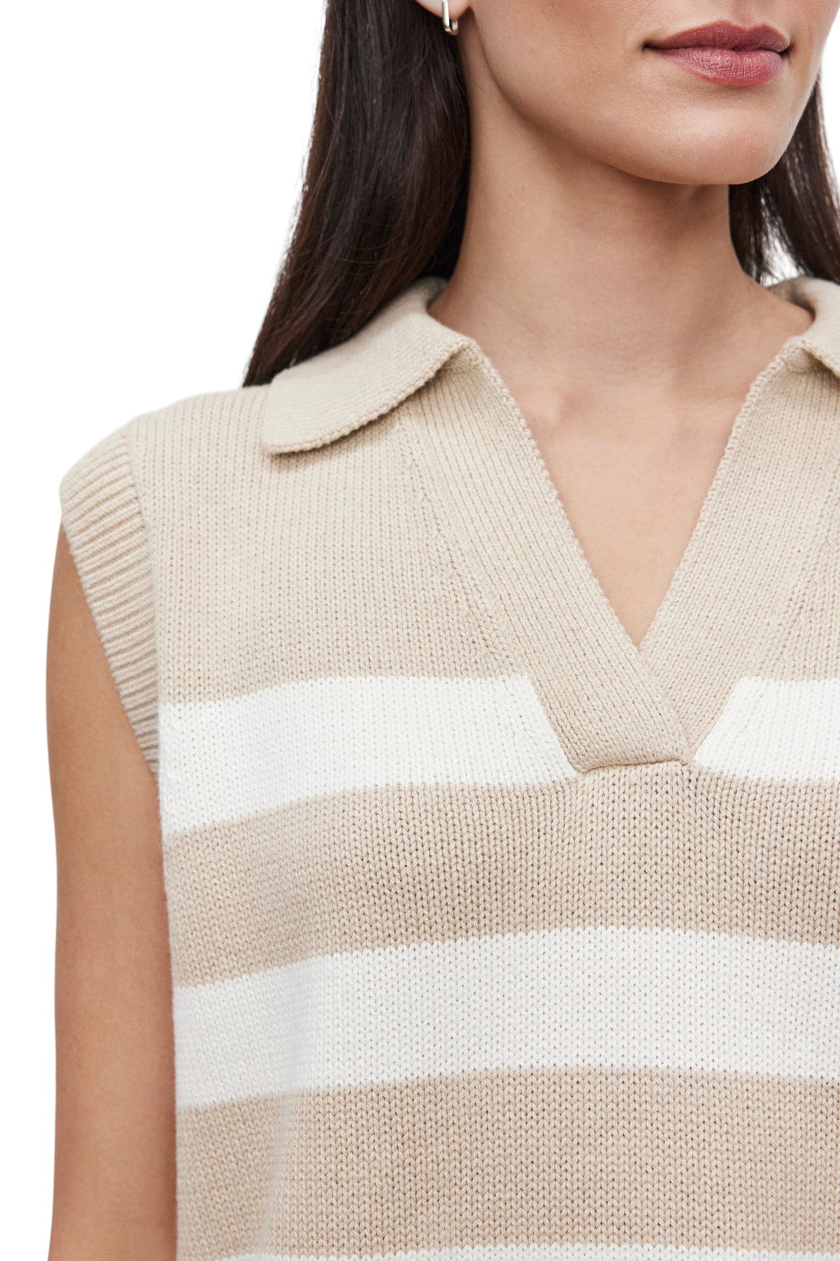 Velvet Mariette Sweater Vest in Sable-Milk