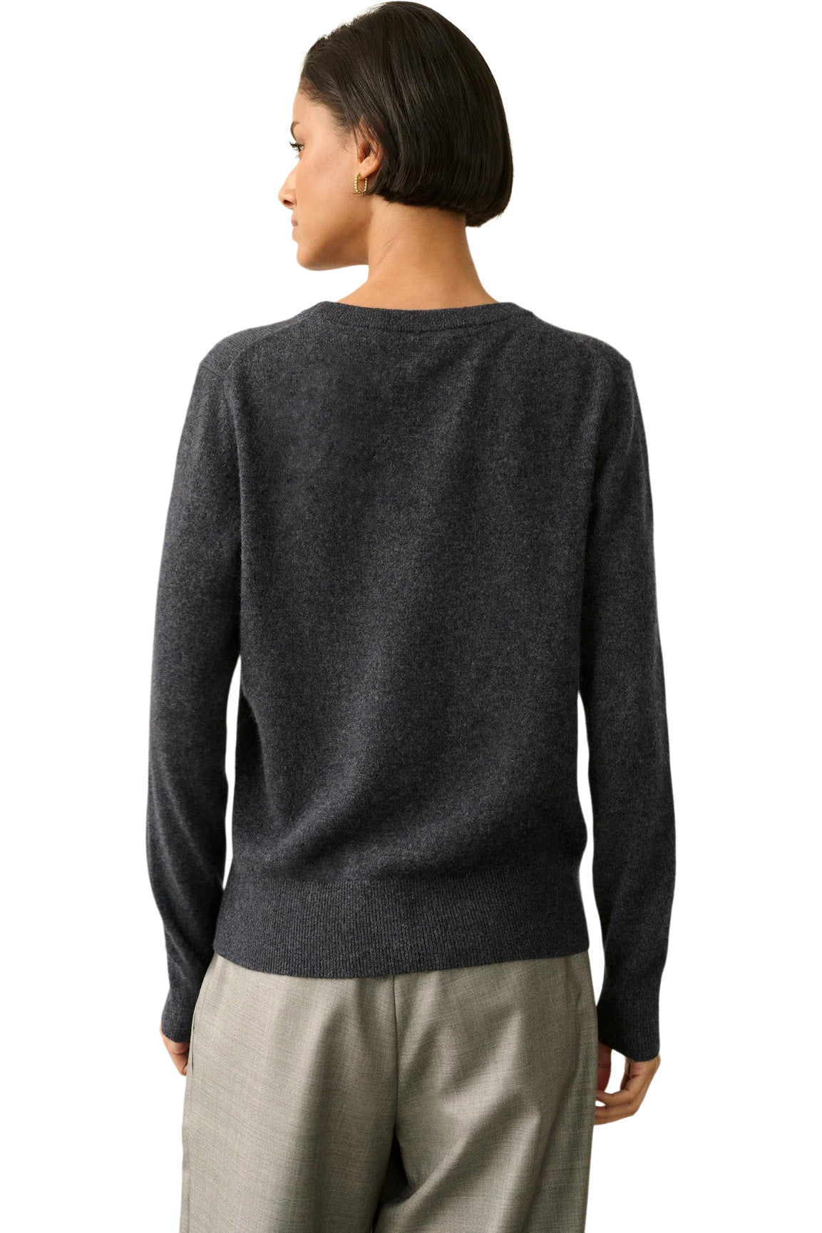 NWT White + Warren Black 100% Cashmere popular Classic Crewneck Sweater XS MSRP $265