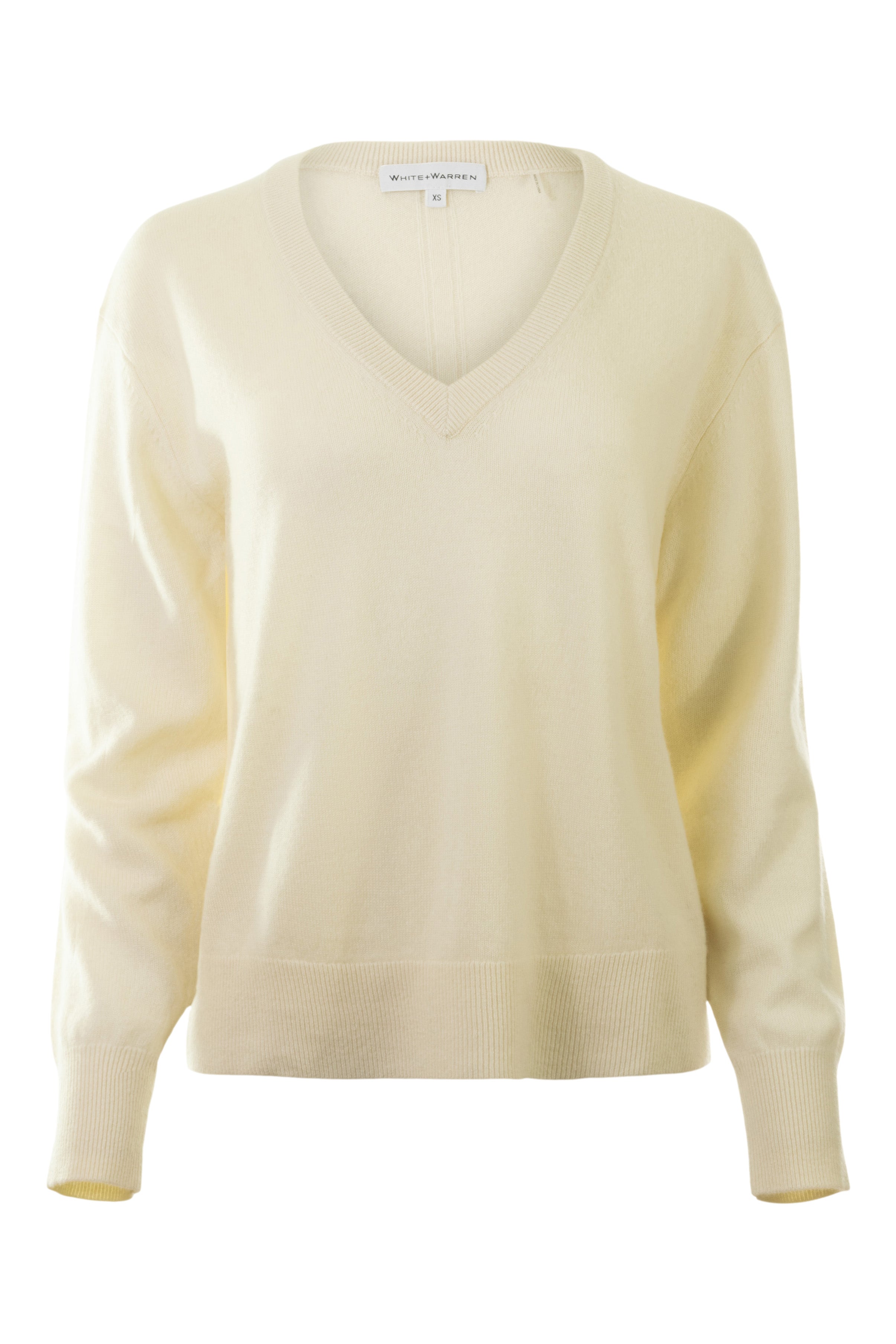 White & Warren Cashmere V-neck Sweater