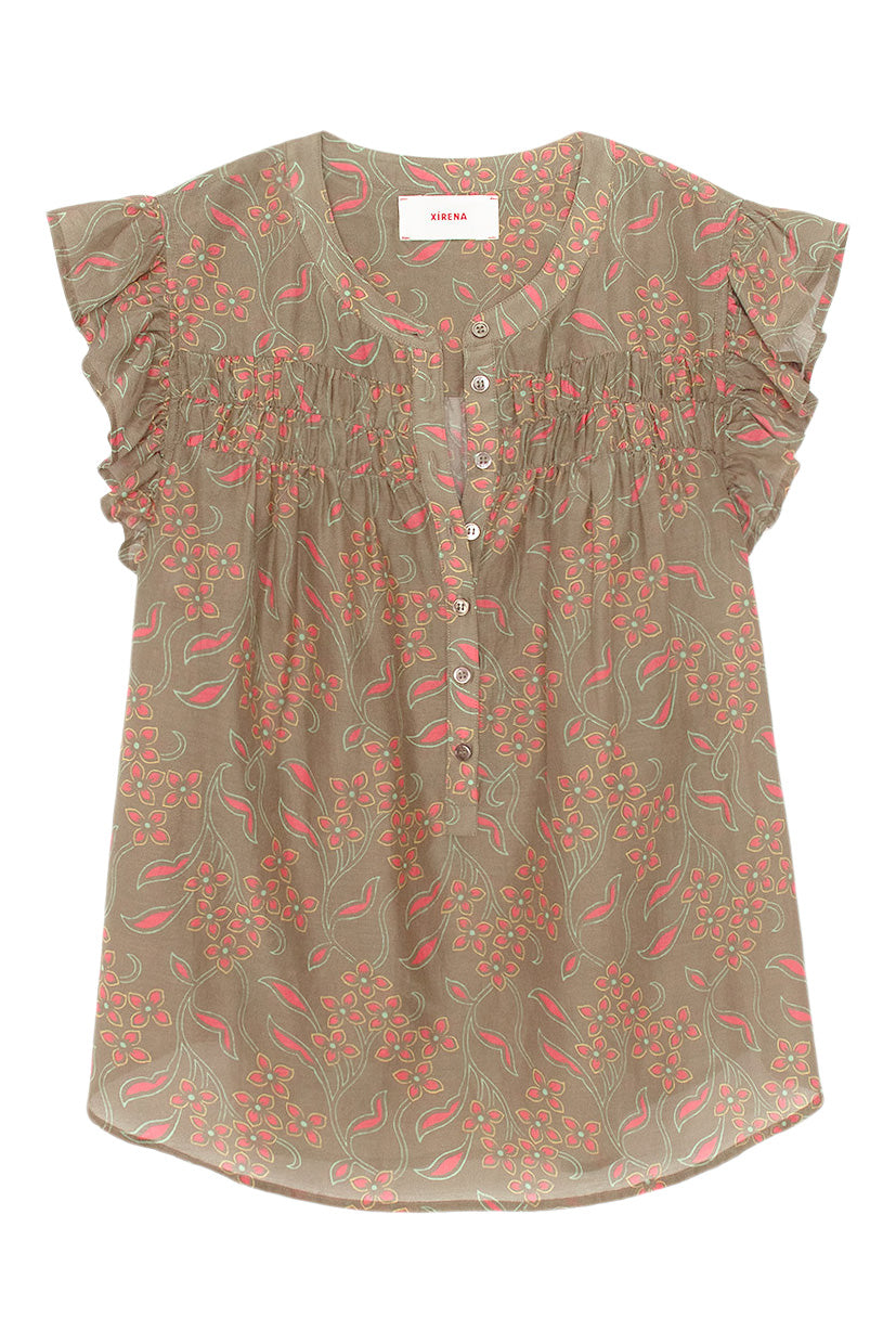 Xirena Bria Top in Olive Coral