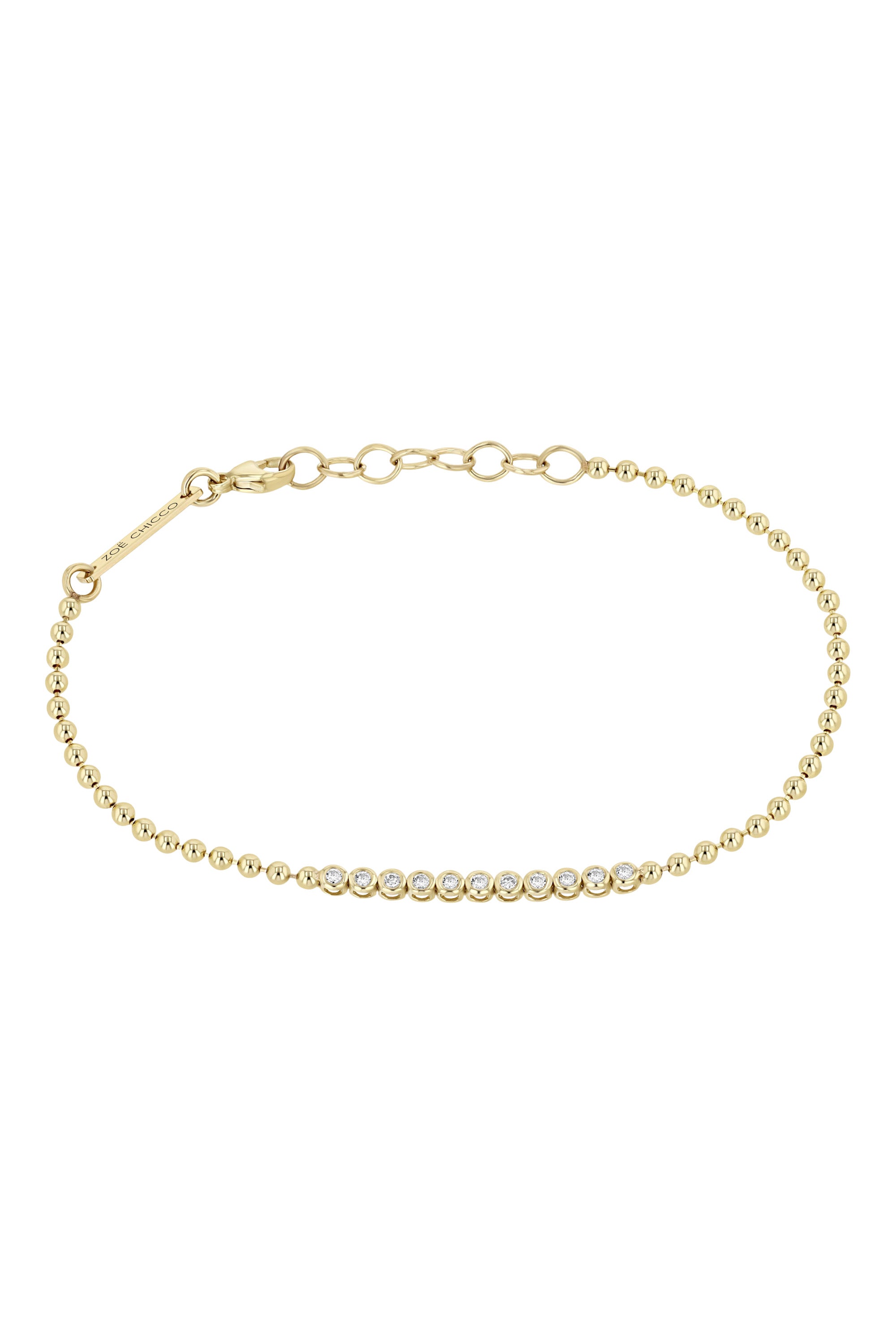 Zoe Chicco Bezel Set Tennis Bracelet in Yellow Gold