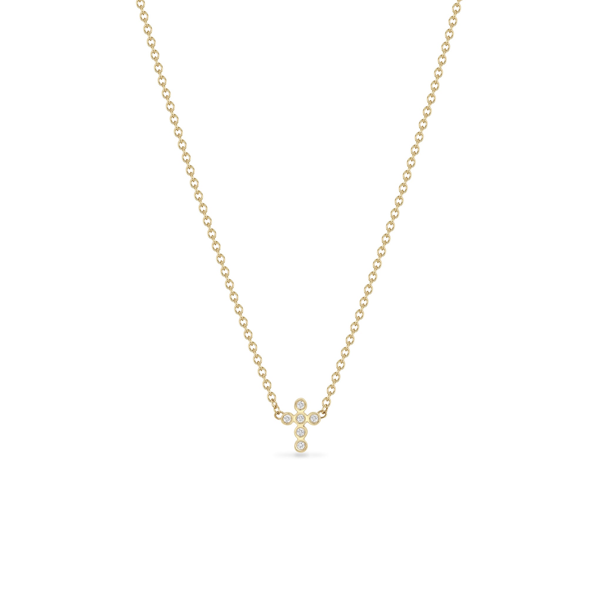 Zoe Chicco Bezel Diamond Necklace in Yellow Gold