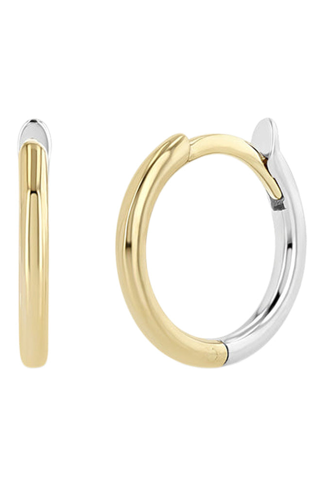 Zoe Chicco Huggie Hoop Earrings in Two Tone