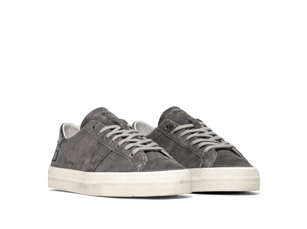 D.A.T.E. Hill Low Stardust Sneakers in Metal Gun