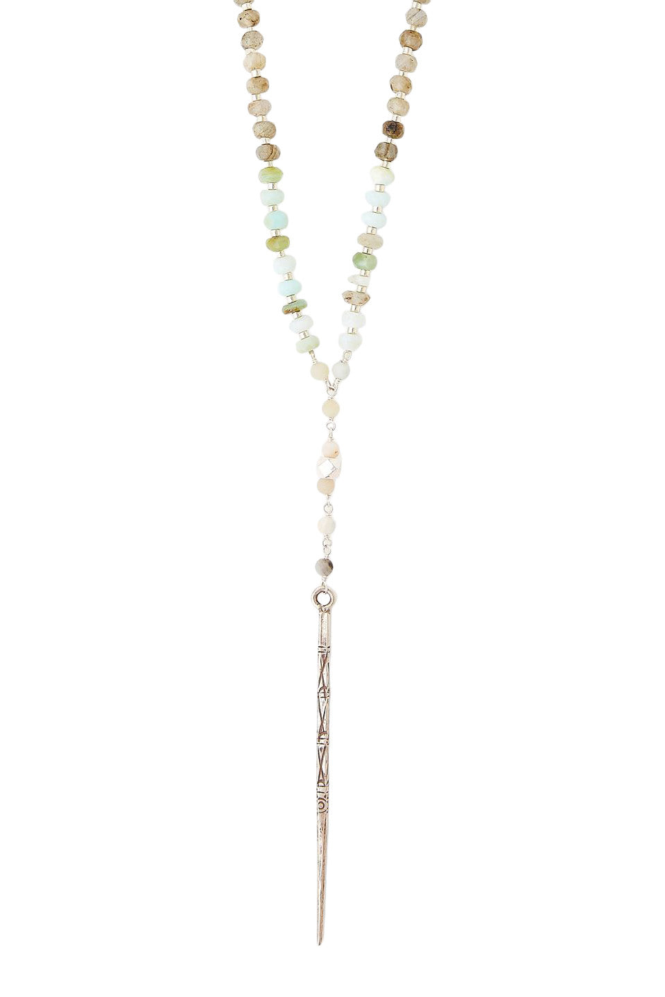 Chan Luu Silver Beaded Dagger Necklace